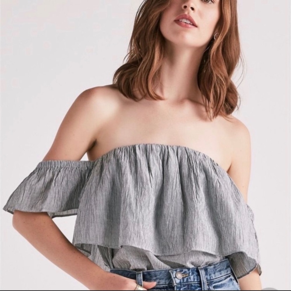 Lucky Brand Cropped Tube Top Off The Shoulder